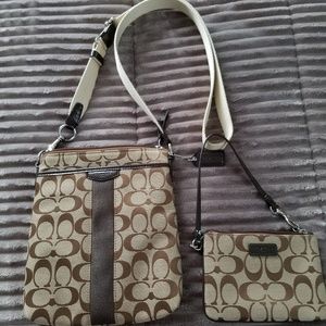 Authentic coach wallet and cross body